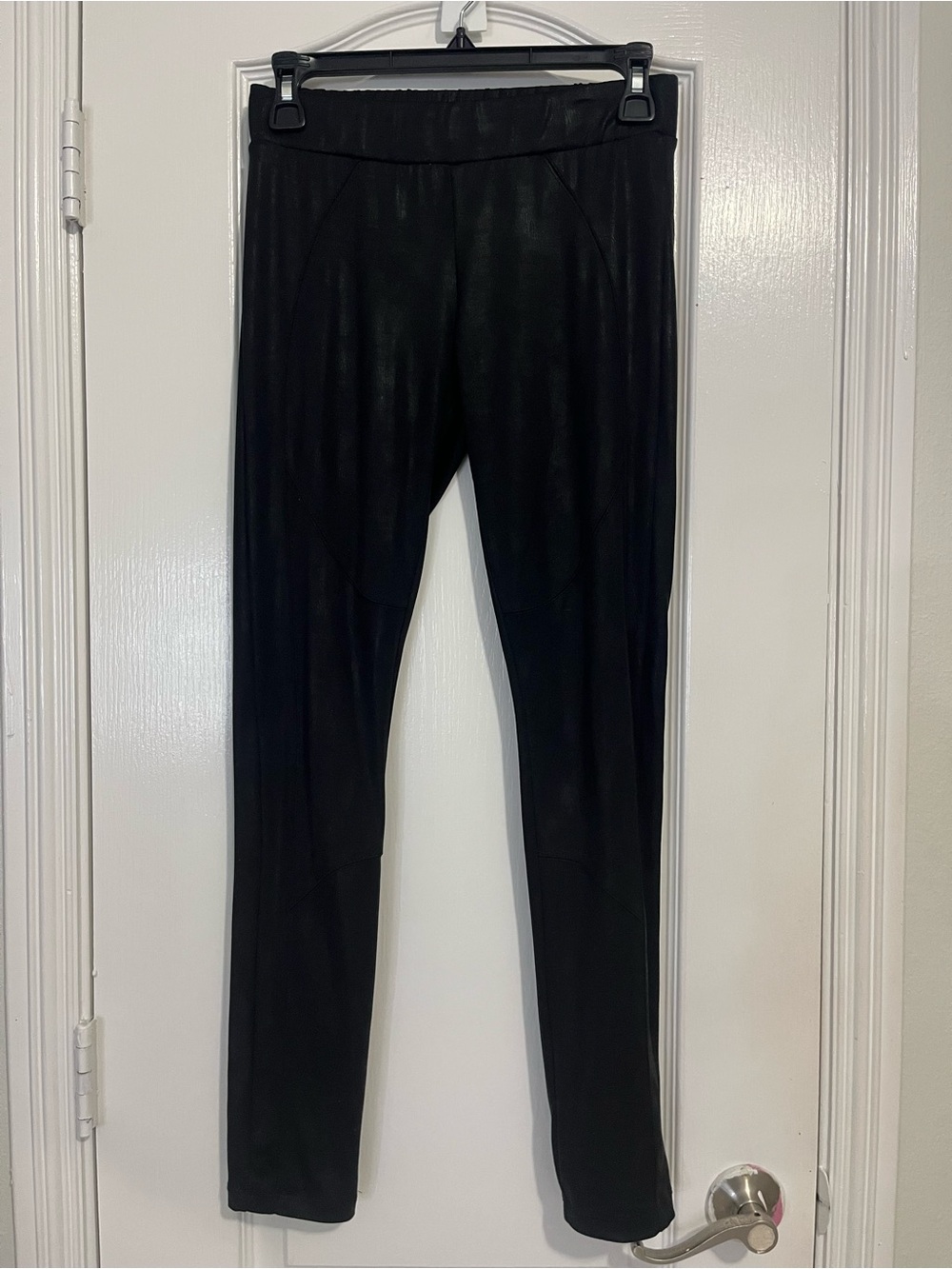 bebe Black Faux-Leather Leggings